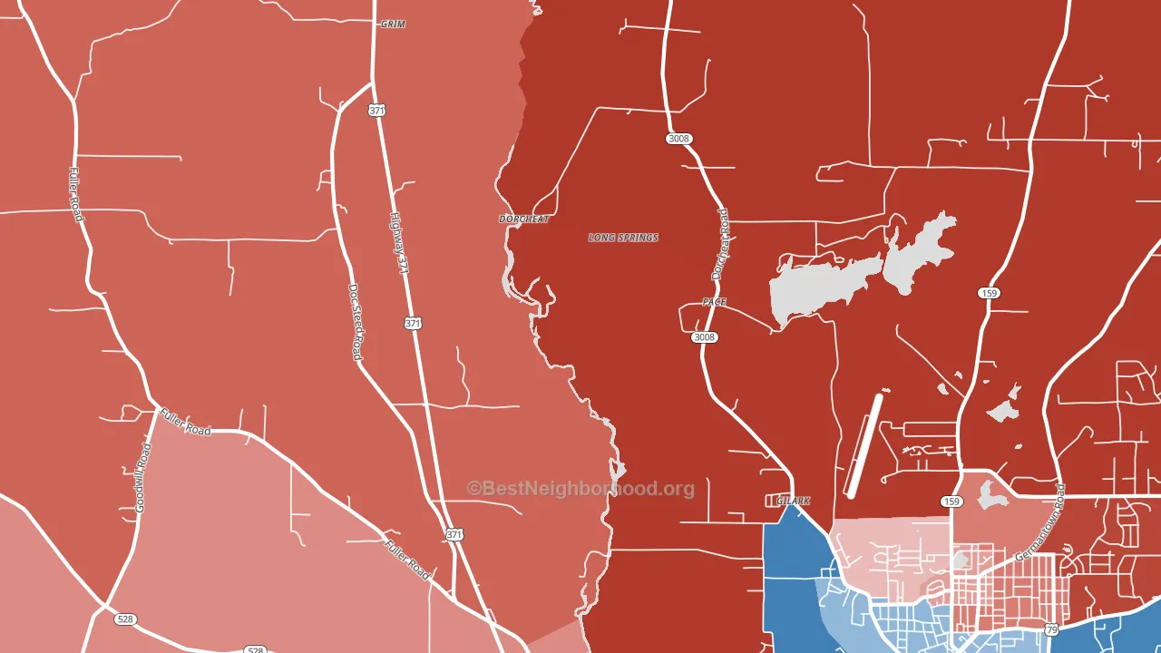 Pace, LA block-group political-lean map