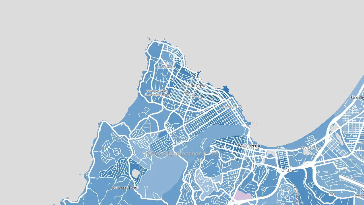 Pacific Grove, CA block-group political-lean map