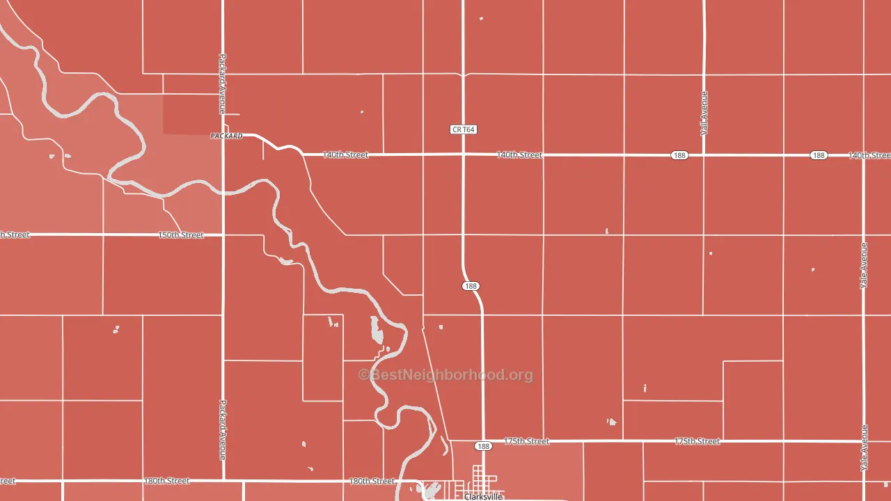 Packard, IA block-group political-lean map