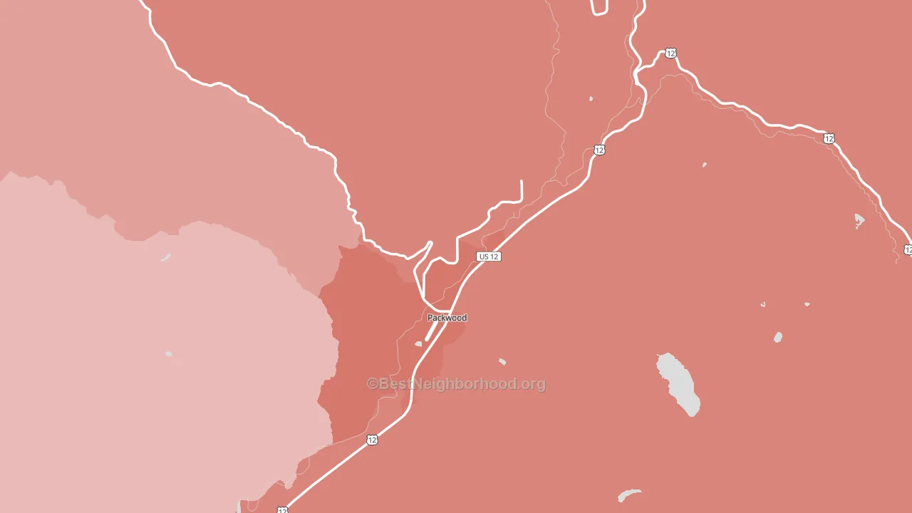 Packwood, WA block-group political-lean map