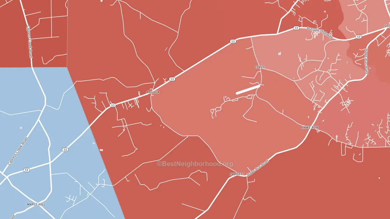 Padgett, NC block-group political-lean map