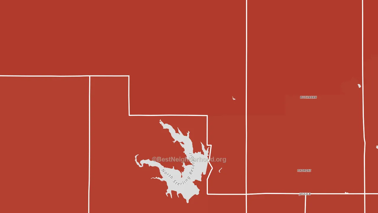 Padroni, CO block-group political-lean map