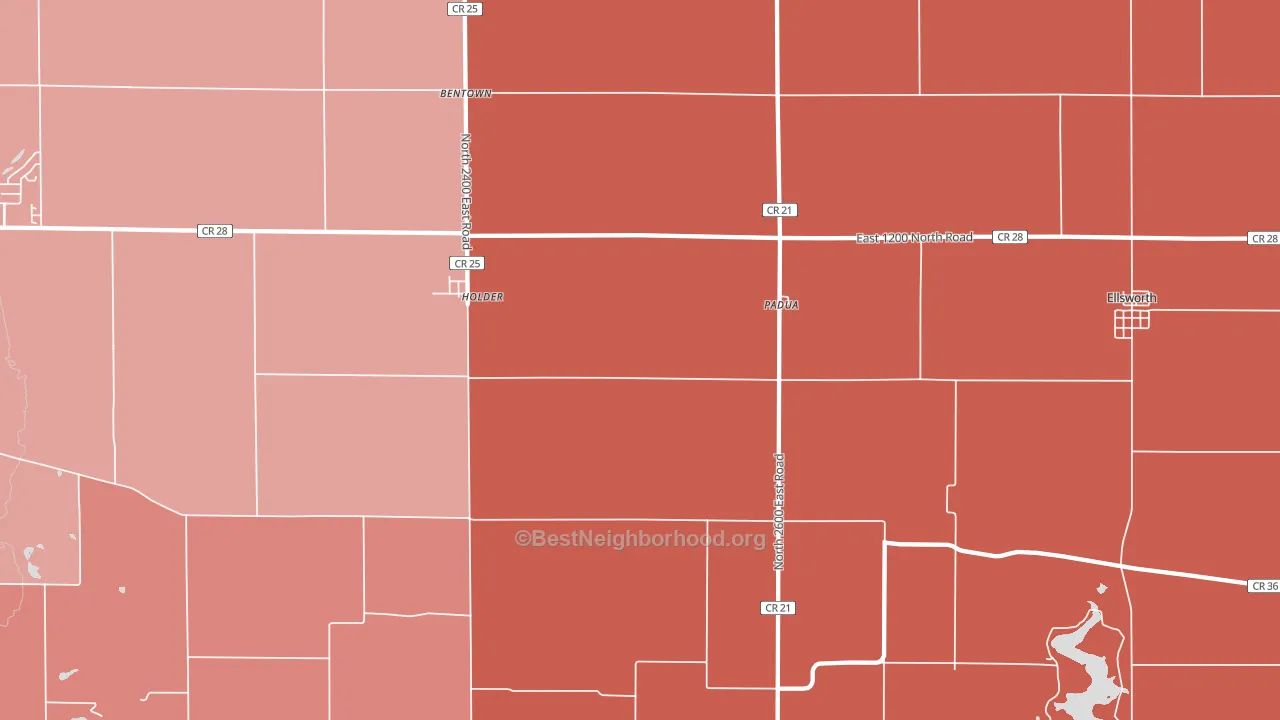 Padua, IL block-group political-lean map