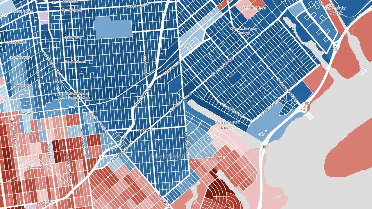 Paerdegat, Brooklyn, NY block-group political-lean map