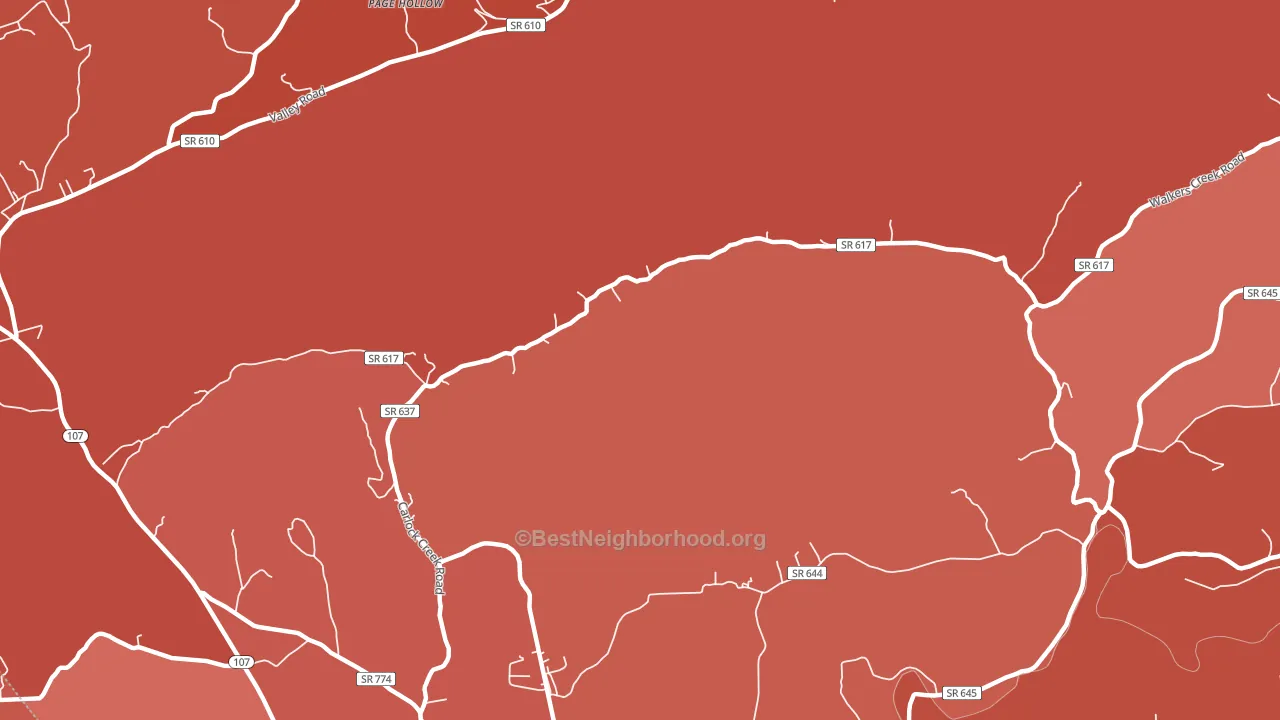Page Hollow, VA block-group political-lean map