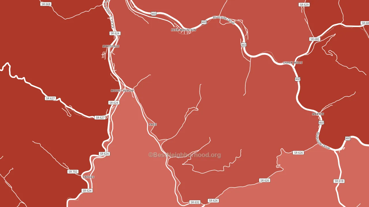 Page, VA block-group political-lean map