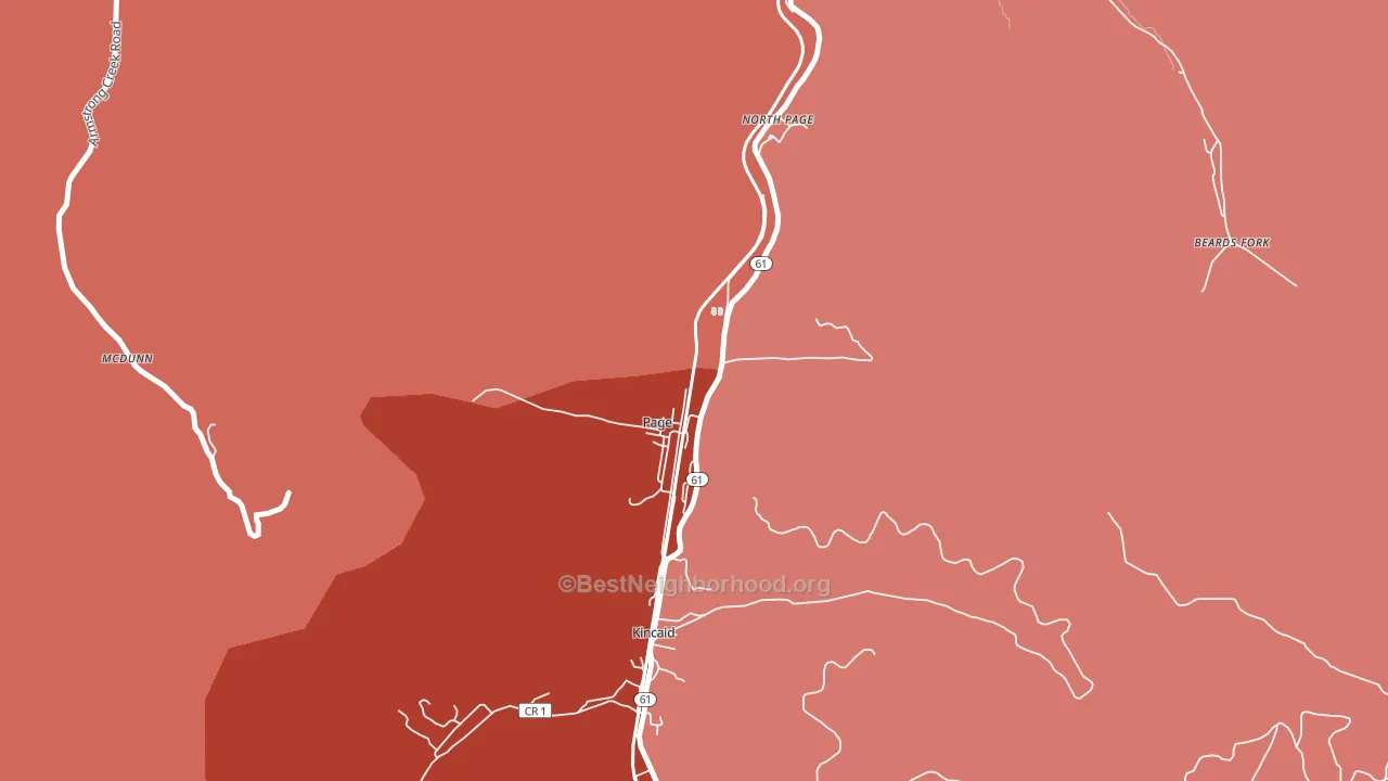 Page, WV block-group political-lean map
