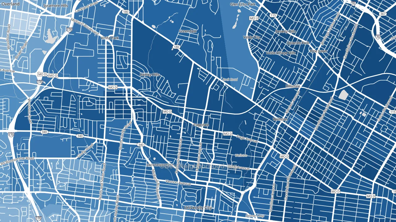 Pagedale, MO block-group political-lean map