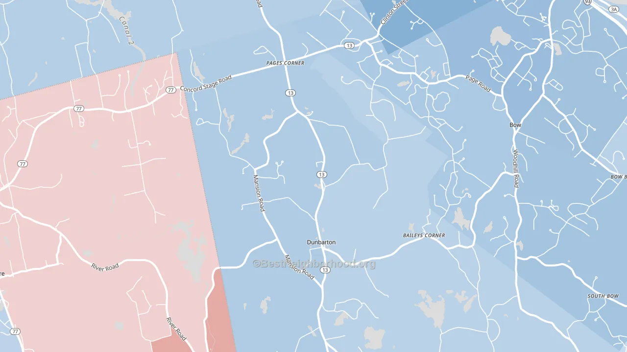 Pages Corner, NH block-group political-lean map