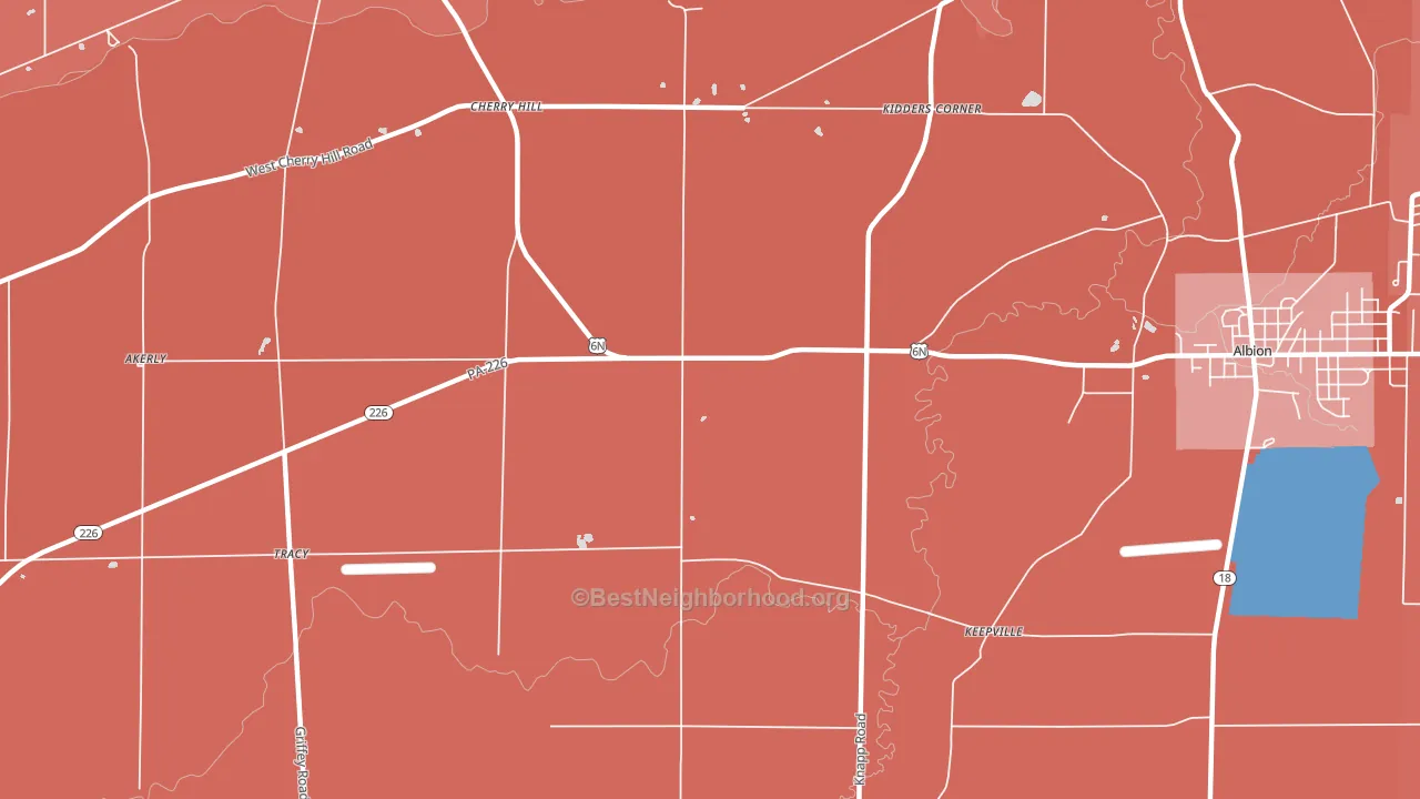 Pageville, PA block-group political-lean map