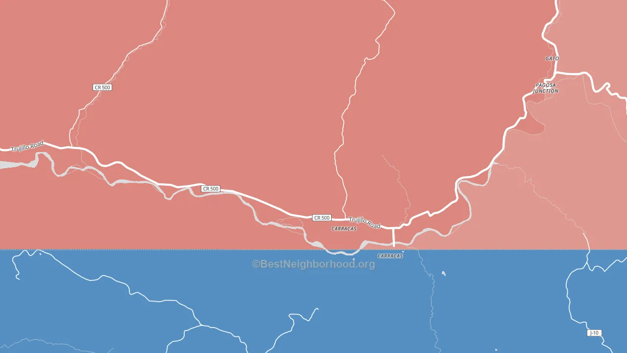 Pagosa Junction, CO block-group political-lean map