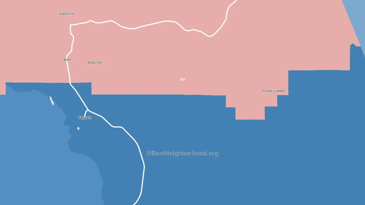 Paguate, NM block-group political-lean map