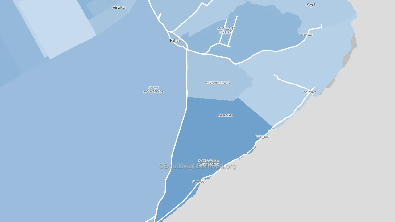 Pahoa, HI block-group political-lean map
