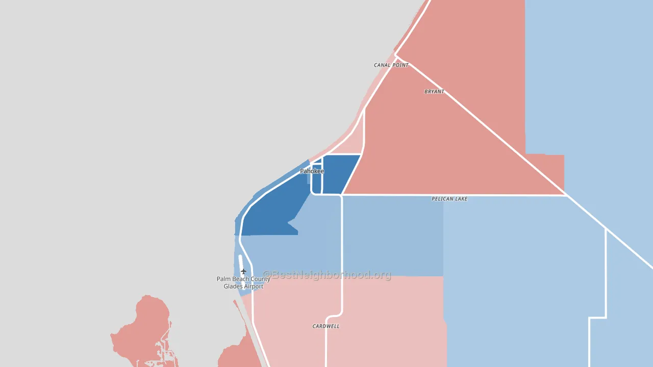 Pahokee, FL block-group political-lean map