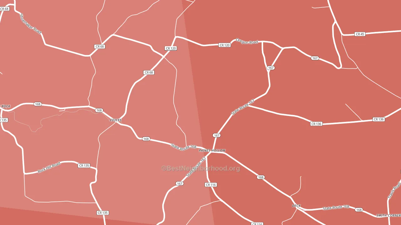 Paines Hollow, NY block-group political-lean map