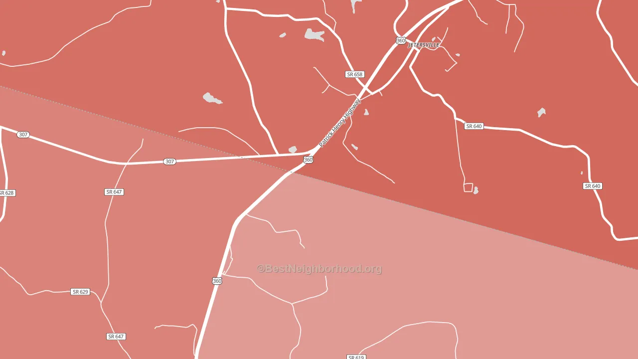 Paineville, VA block-group political-lean map