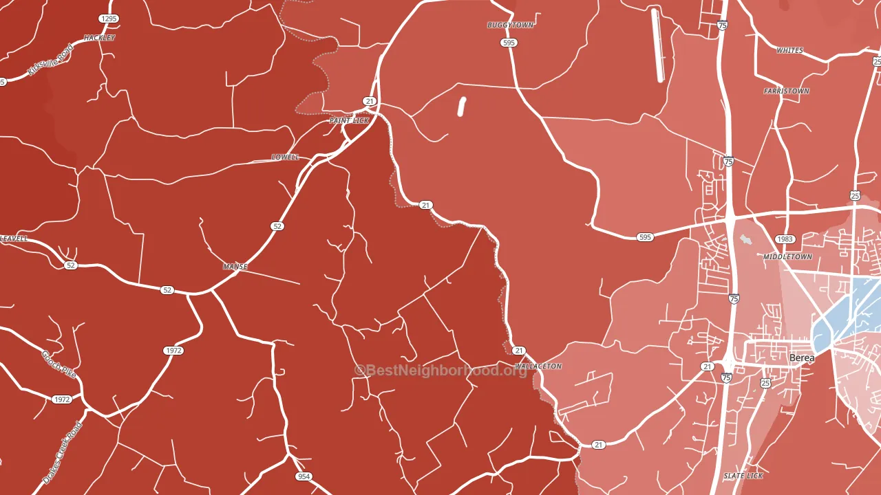 Paint Lick, KY block-group political-lean map