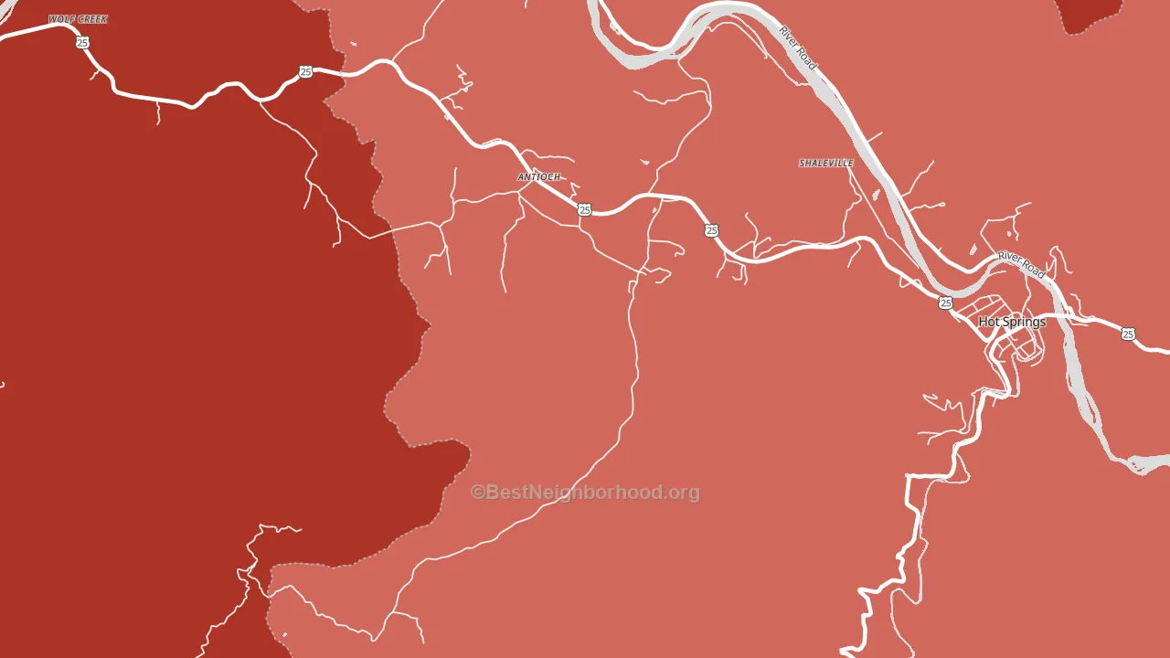 Paint Rock, NC block-group political-lean map
