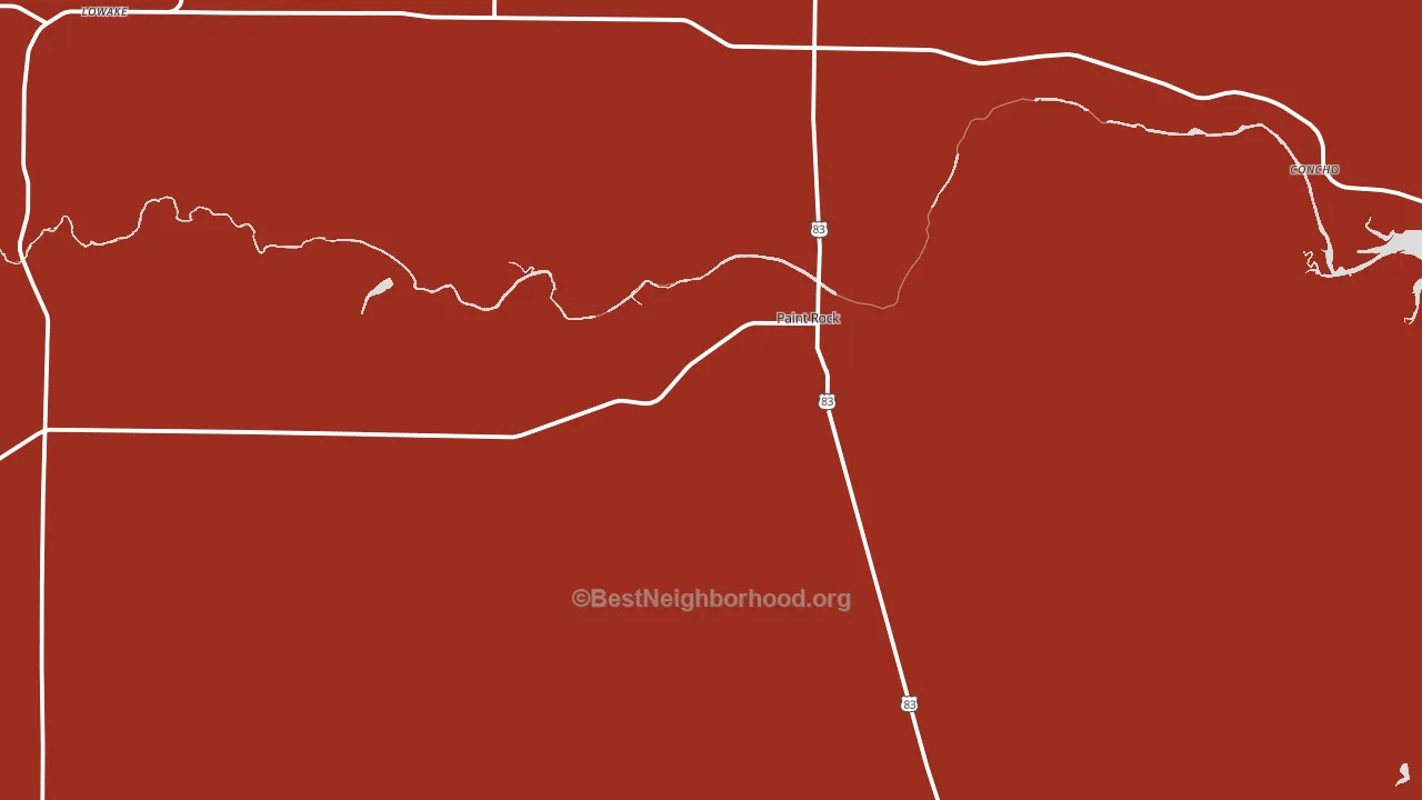 Paint Rock, TX block-group political-lean map