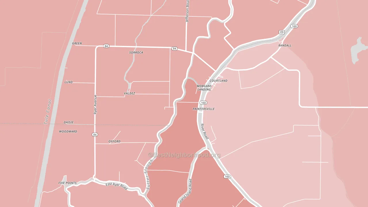 Paintersville, CA block-group political-lean map