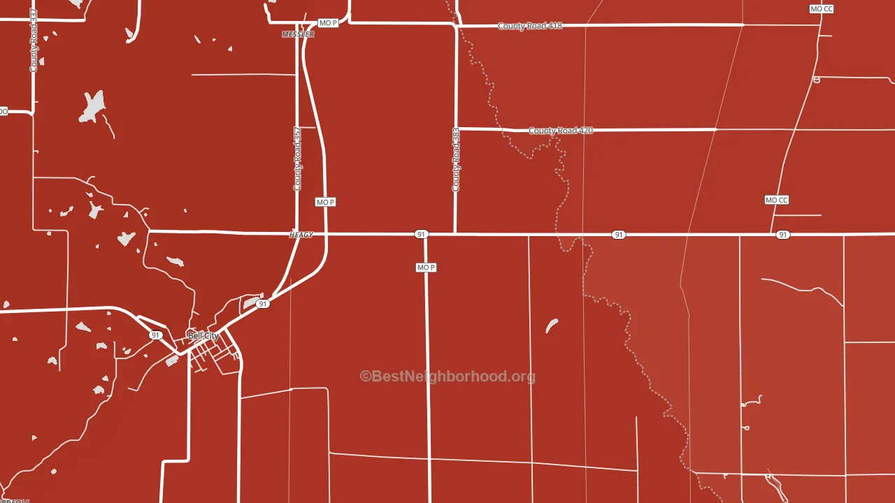 Painton, MO block-group political-lean map