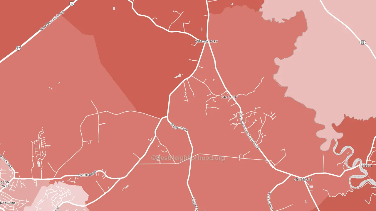 Pala Alto, NC block-group political-lean map