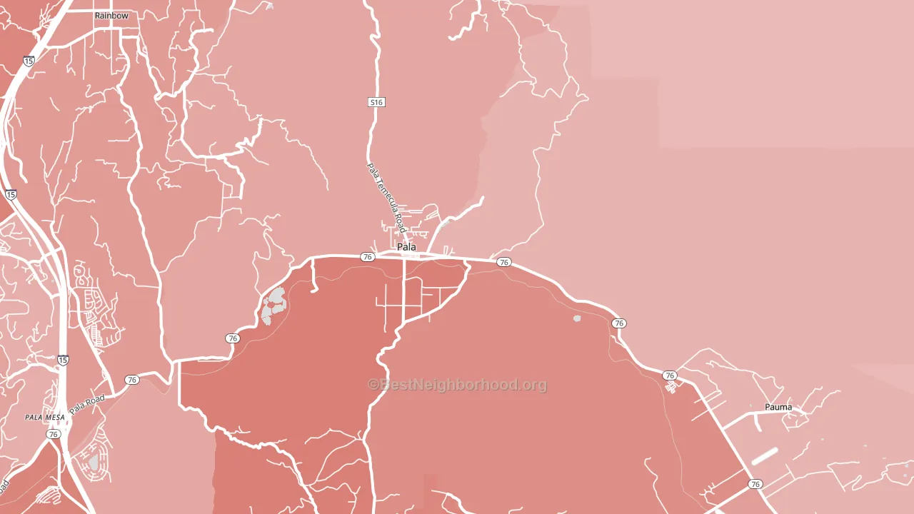 Pala, CA block-group political-lean map