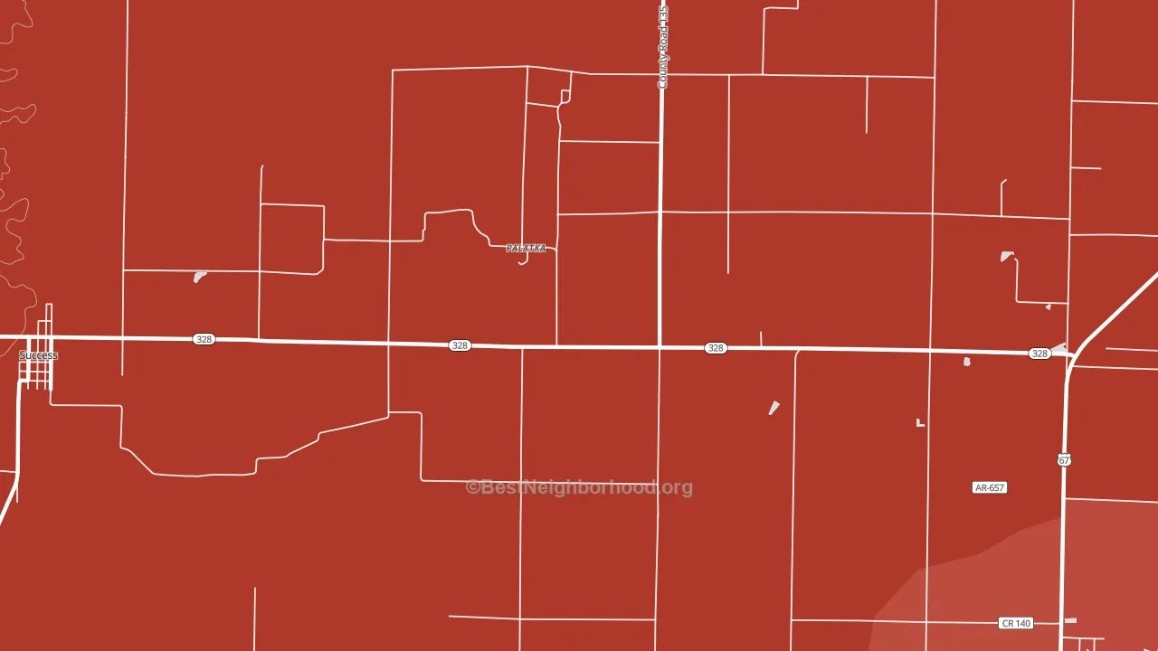 Palatka, AR block-group political-lean map