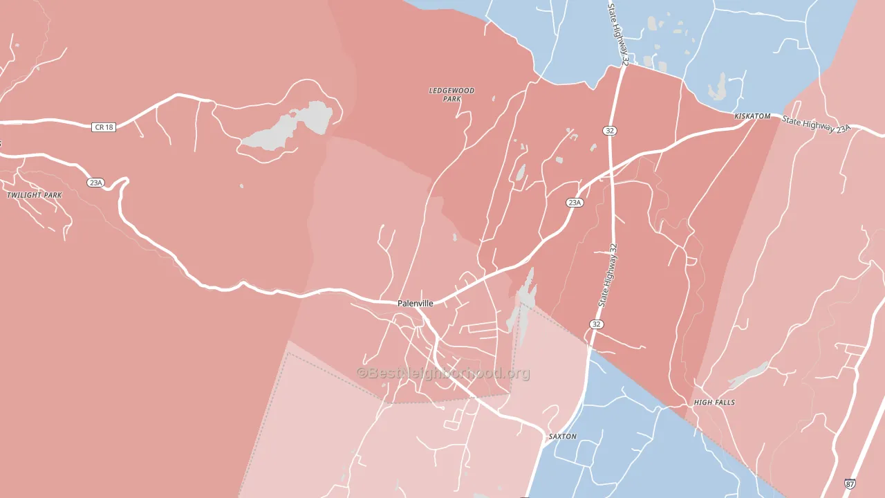 Palenville, NY block-group political-lean map