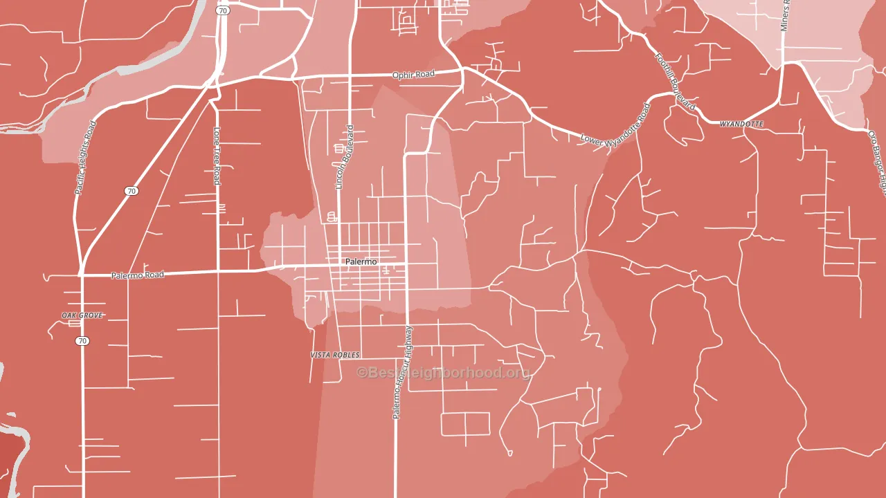 Palermo, CA block-group political-lean map