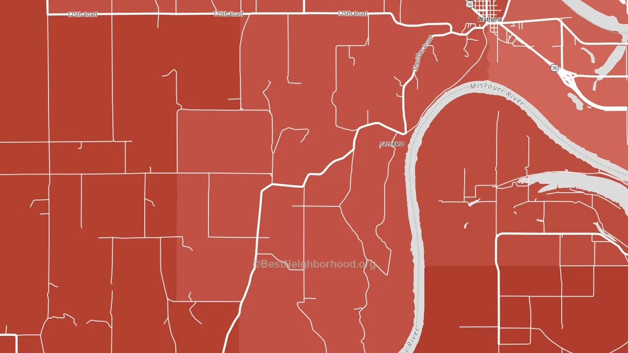 Palermo, KS block-group political-lean map