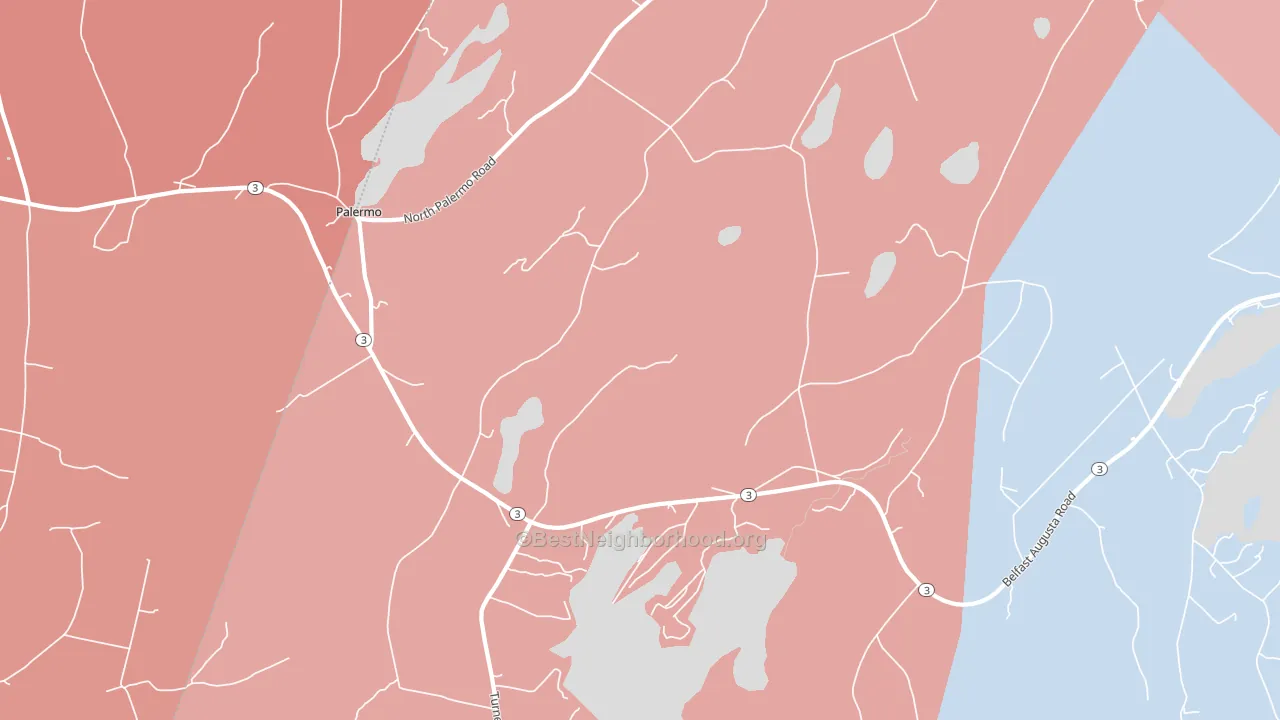 Palermo, ME block-group political-lean map