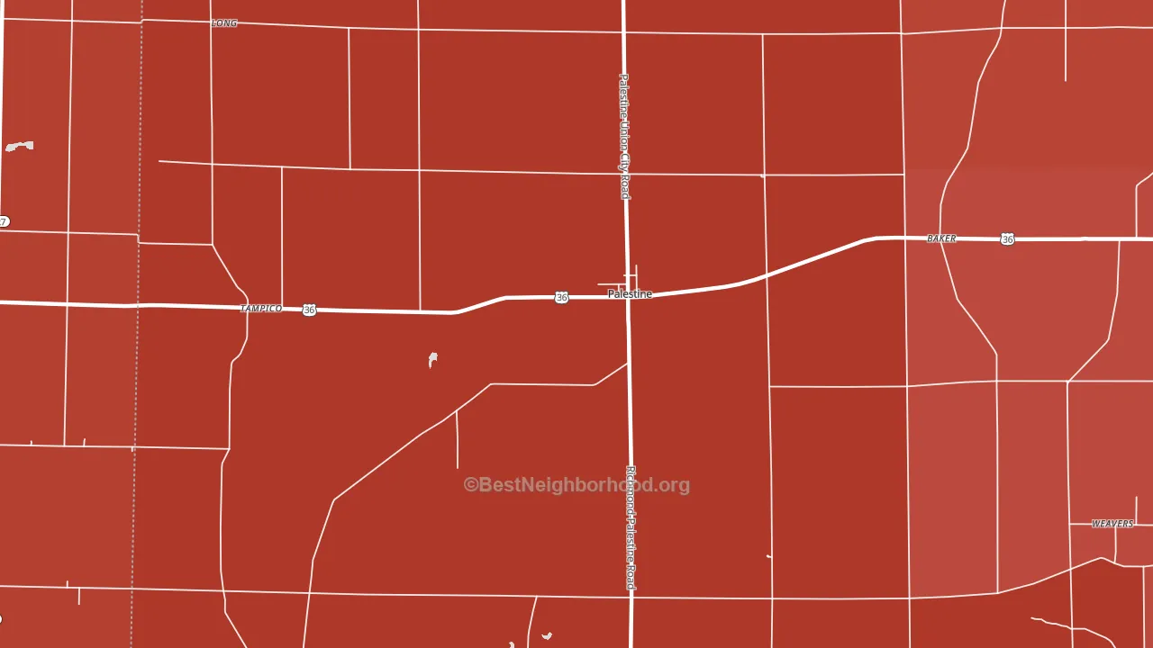 Palestine, OH block-group political-lean map