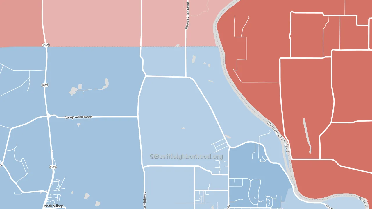 Palestine, OR block-group political-lean map
