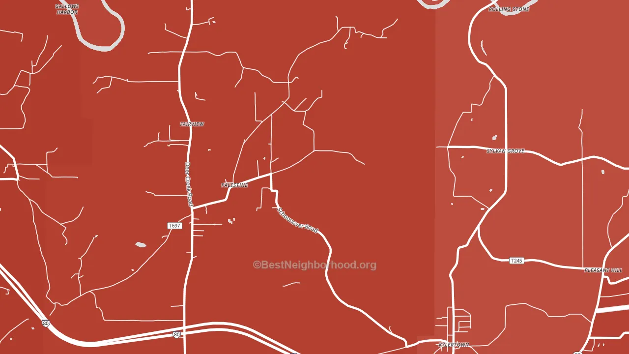Palestine, PA block-group political-lean map