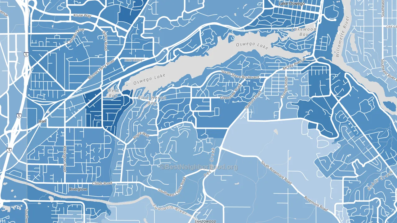 Palisades, Lake Oswego, OR block-group political-lean map