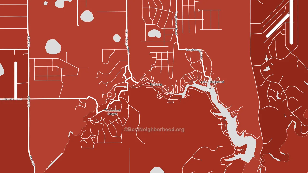 Palisades, TX block-group political-lean map