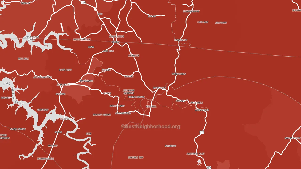 Pall Mall, TN block-group political-lean map