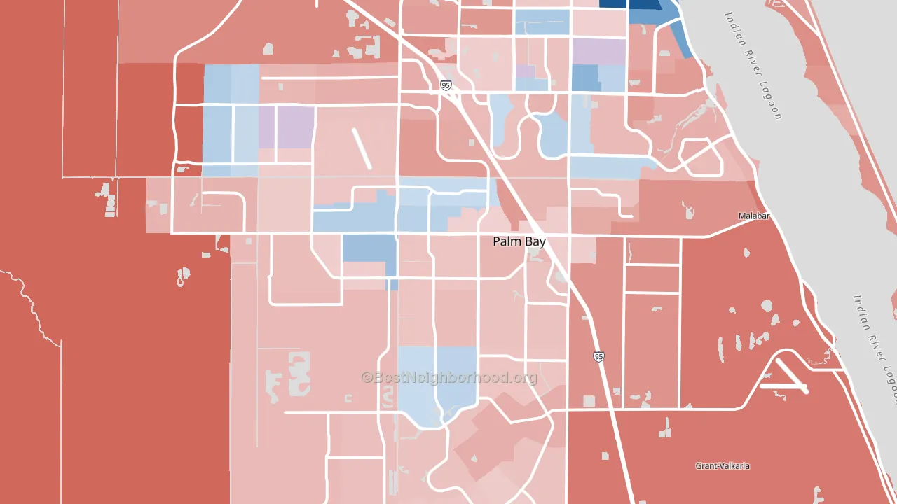 Palm Bay, FL block-group political-lean map