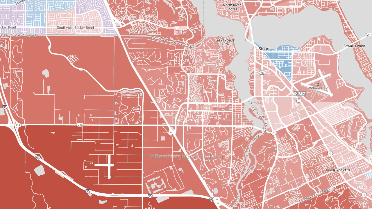 Palm City, FL block-group political-lean map