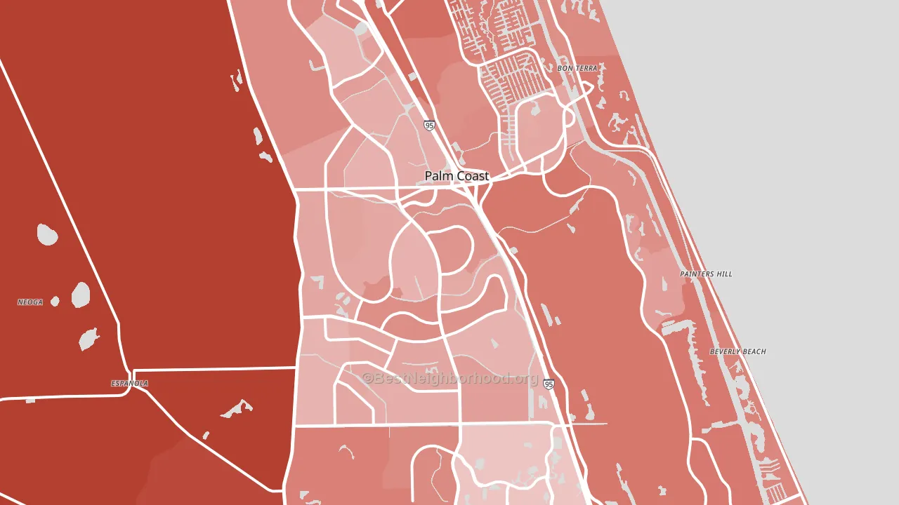 Palm Coast, FL block-group political-lean map
