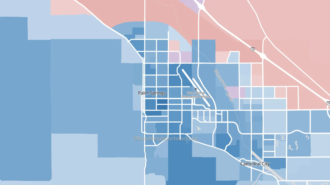 Palm Springs, CA block-group political-lean map