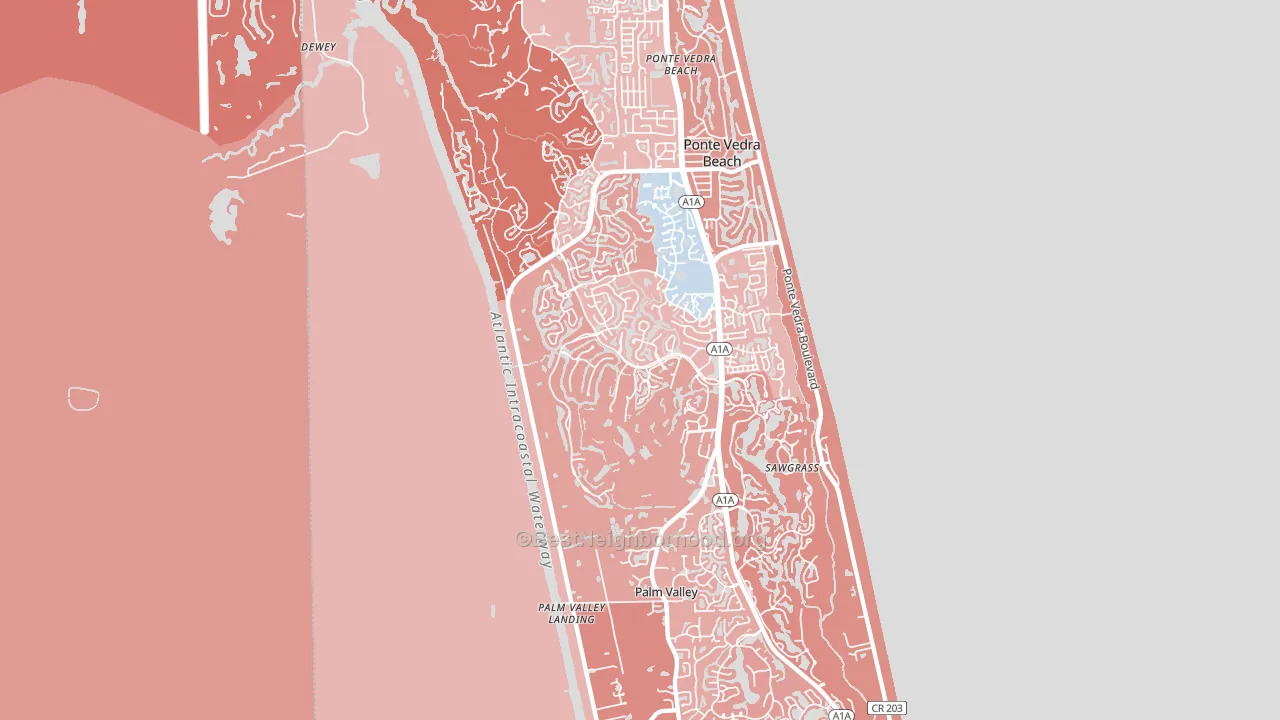 Palm Valley, FL block-group political-lean map