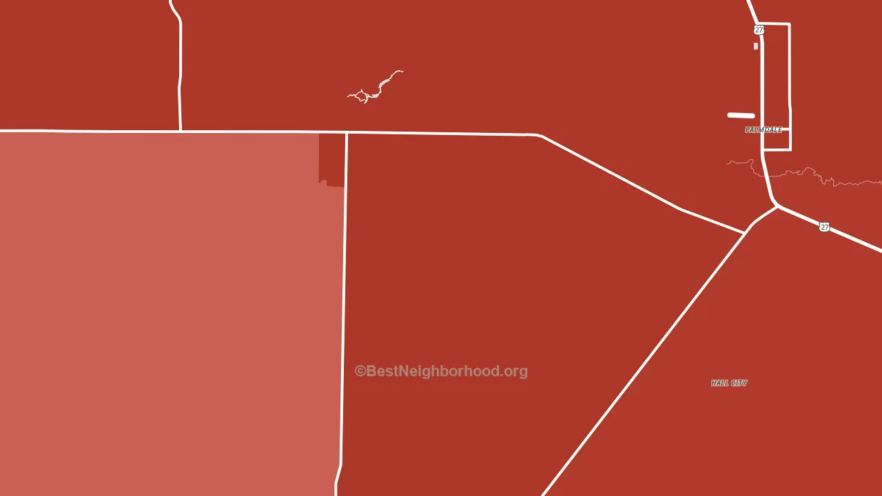 Palmdale, FL block-group political-lean map