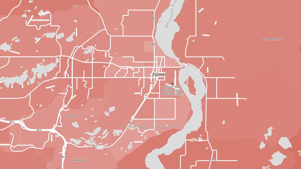 Palmer, AK block-group political-lean map