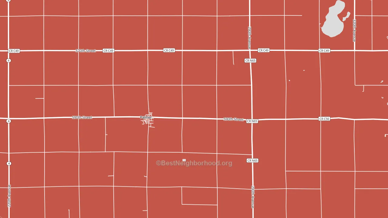 Palmer, IA block-group political-lean map