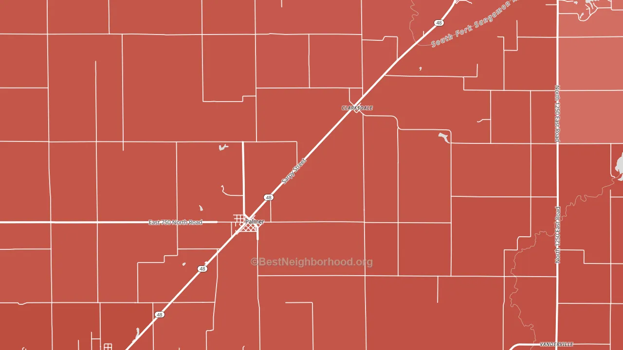 Palmer, IL block-group political-lean map