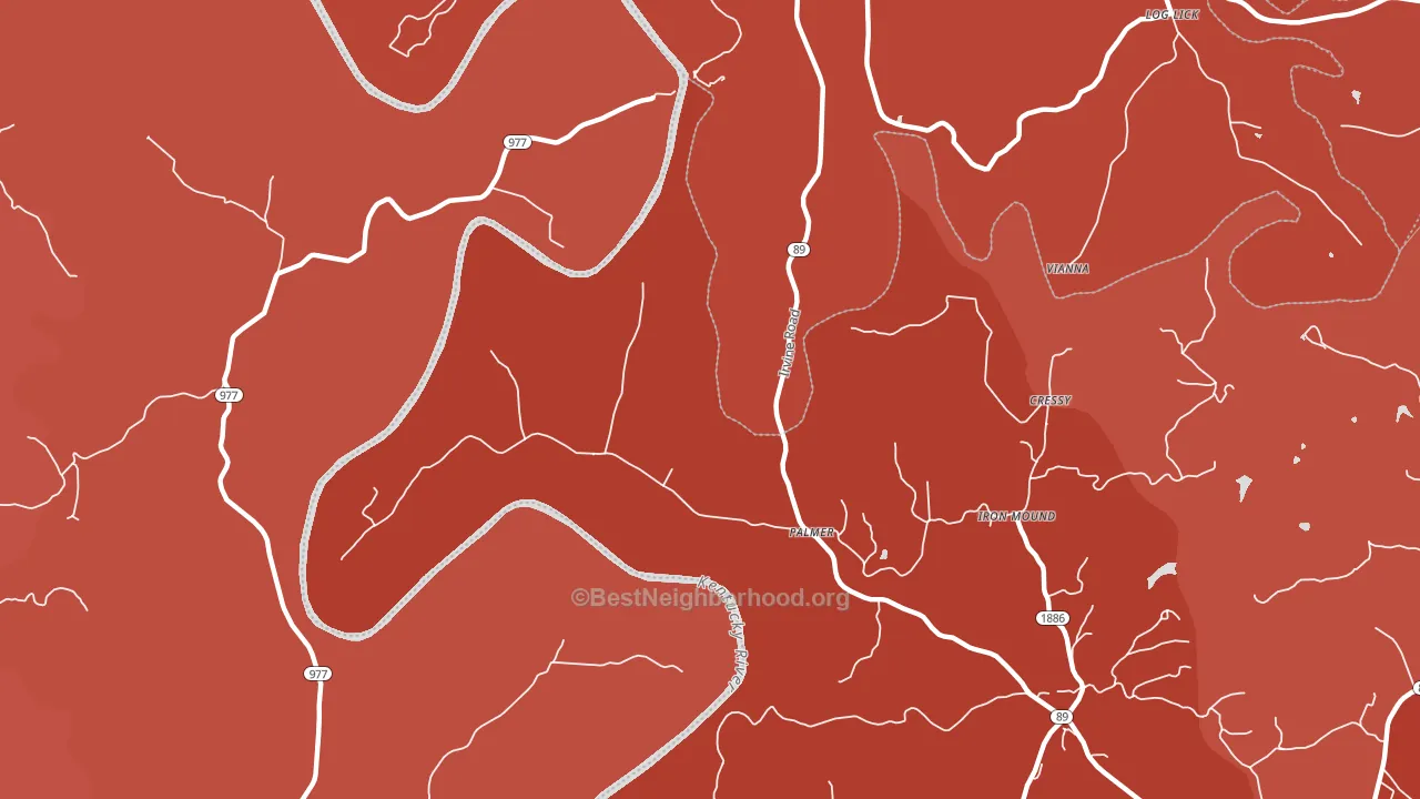 Palmer, KY block-group political-lean map