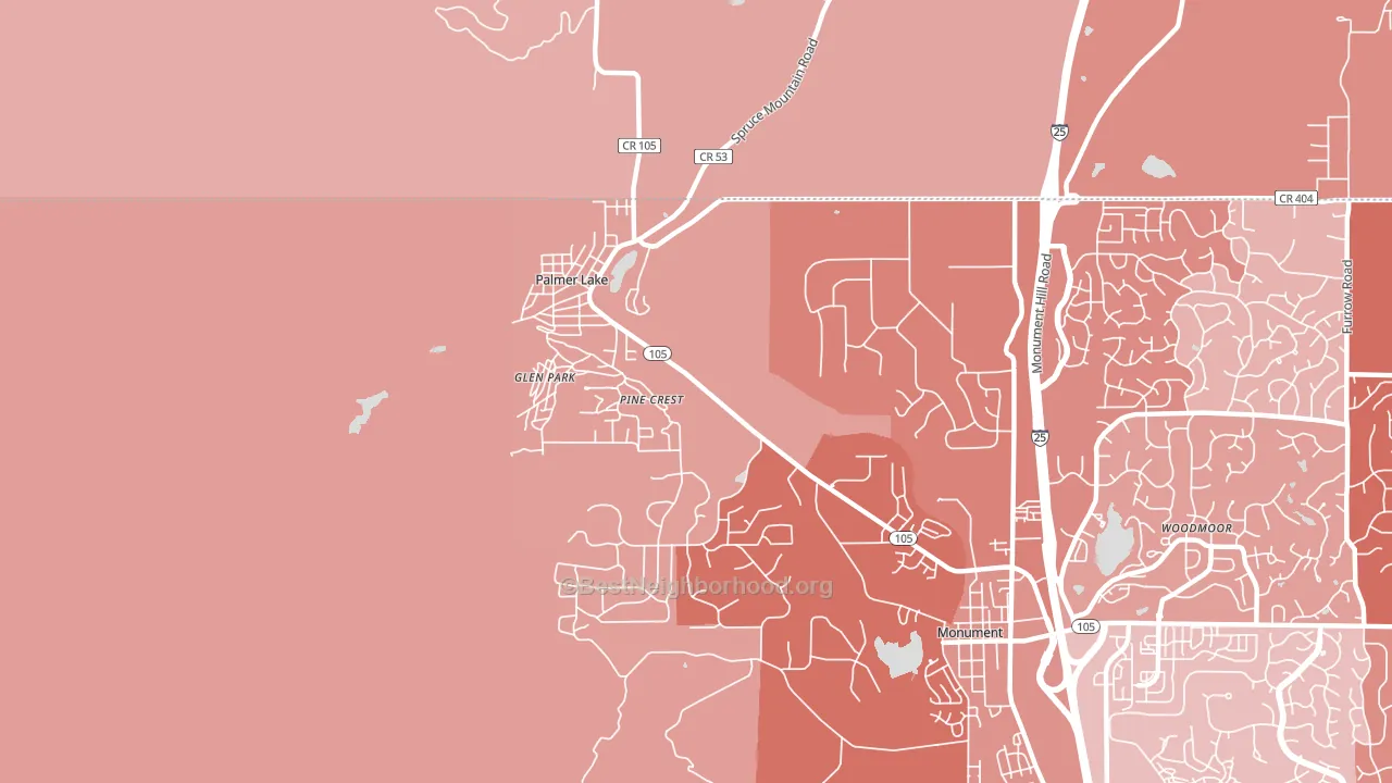 Palmer Lake, CO block-group political-lean map