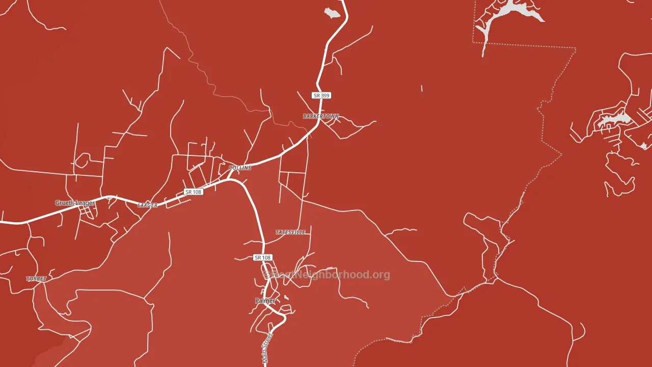 Palmer, TN block-group political-lean map